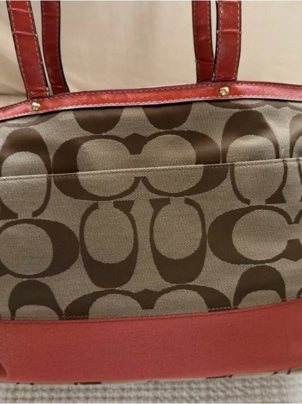 Coach Brown Signature Diaper Bag